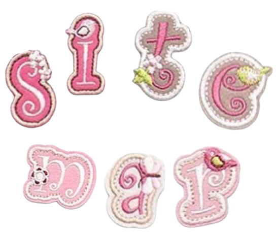 fabric cut-out letters reading site map